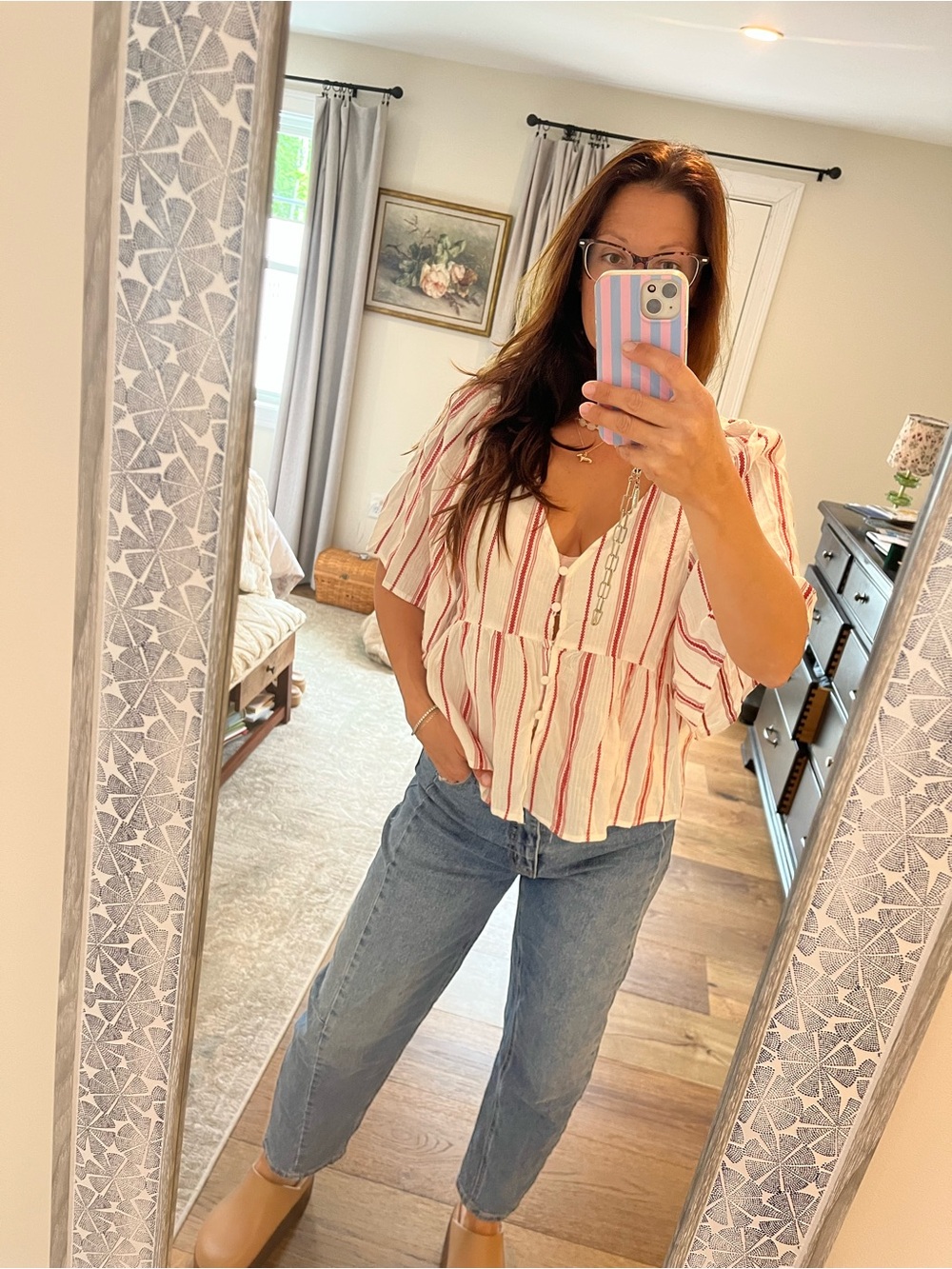Women’s flowy boho top.
